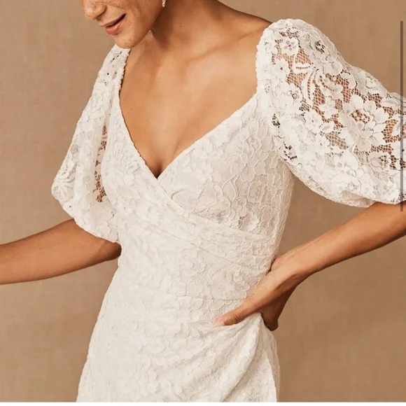 Sachin & Babi Anthropologie BHLDN Cailyn white lace dress size 8 - Picture 2 of 14